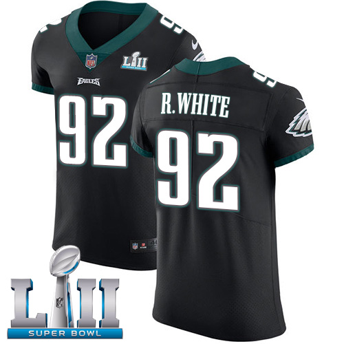 Nike Eagles #92 Reggie White Black Alternate Super Bowl LII Men's Stitched NFL Vapor Untouchable Elite Jersey - Click Image to Close